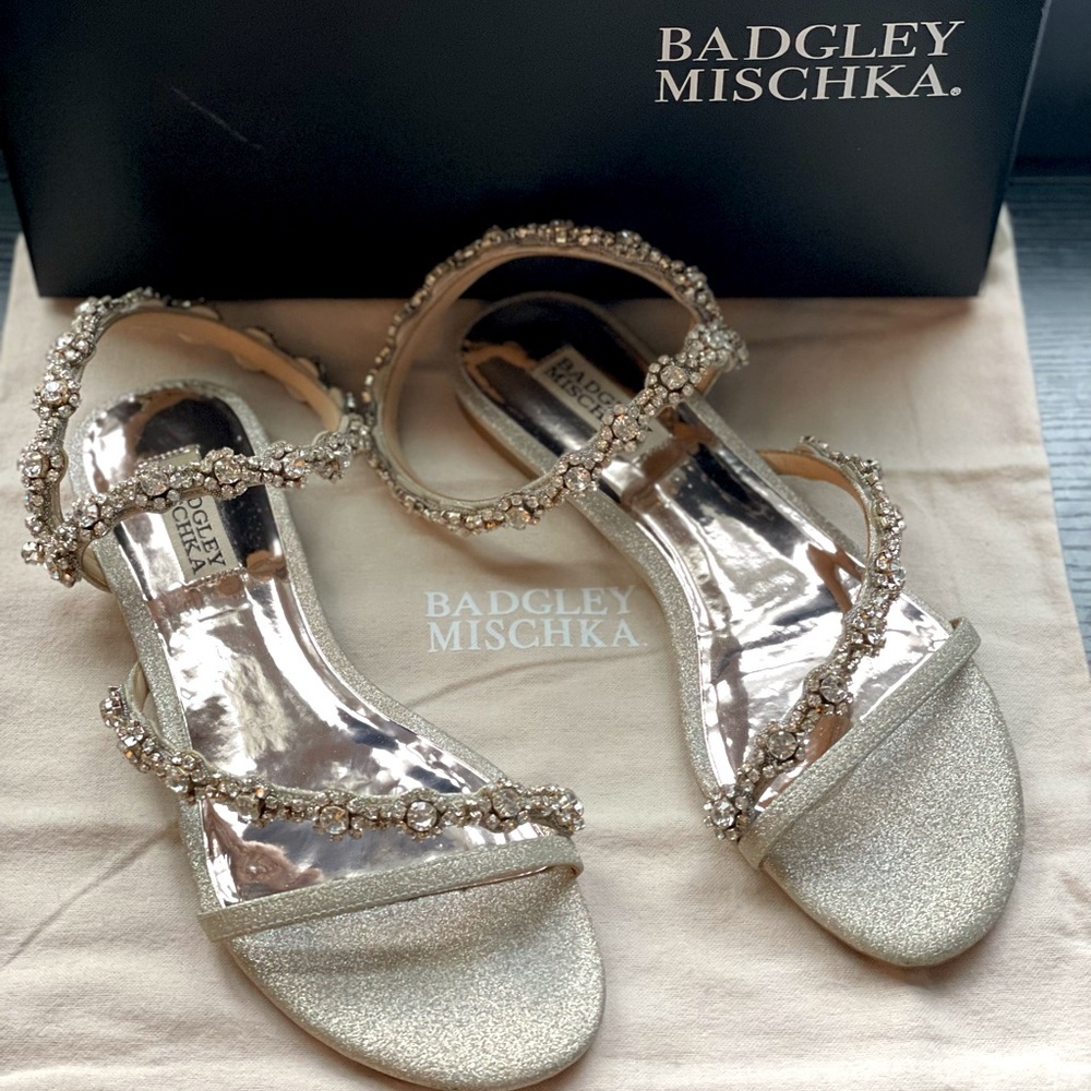 Badgley Mischka Zia Crystal Embellished Sandal 7.5